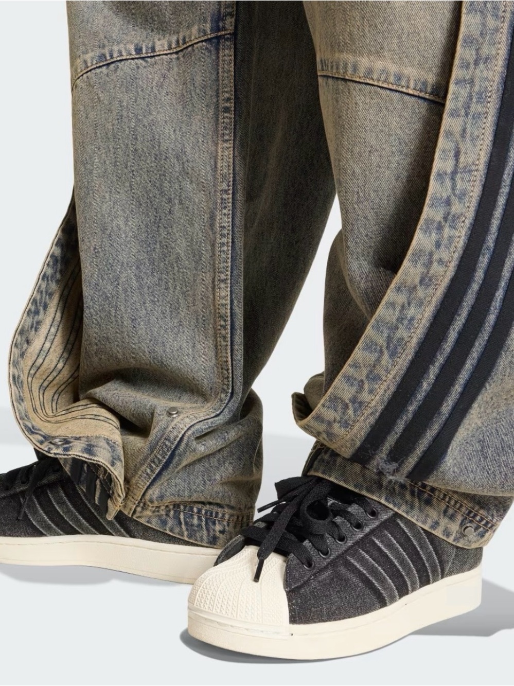 Nwt Adidas Adilenium 5.0 banana overlay denim pants sz 26/32 - Picture 5 of 5